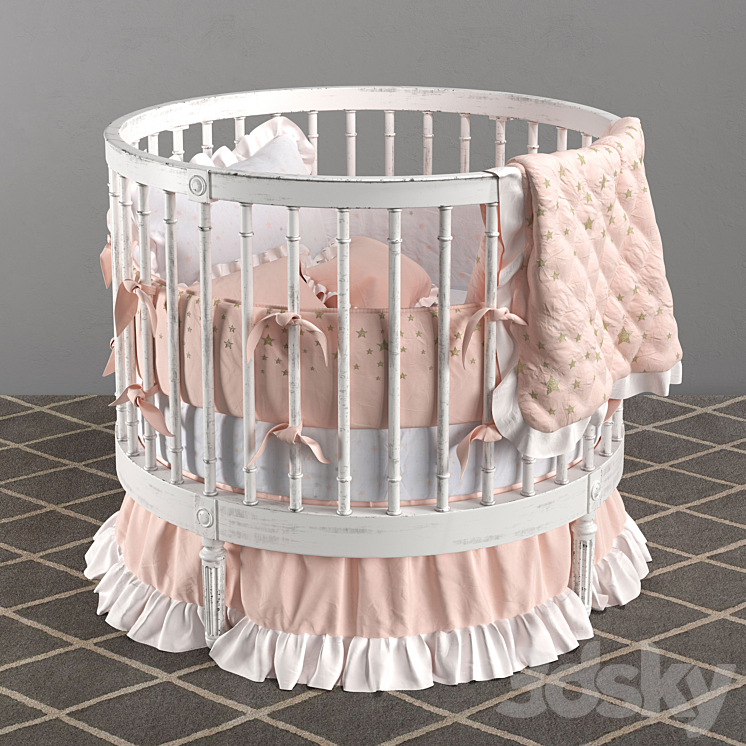 ELLERY ROUND CRIB 3DS Max - thumbnail 1