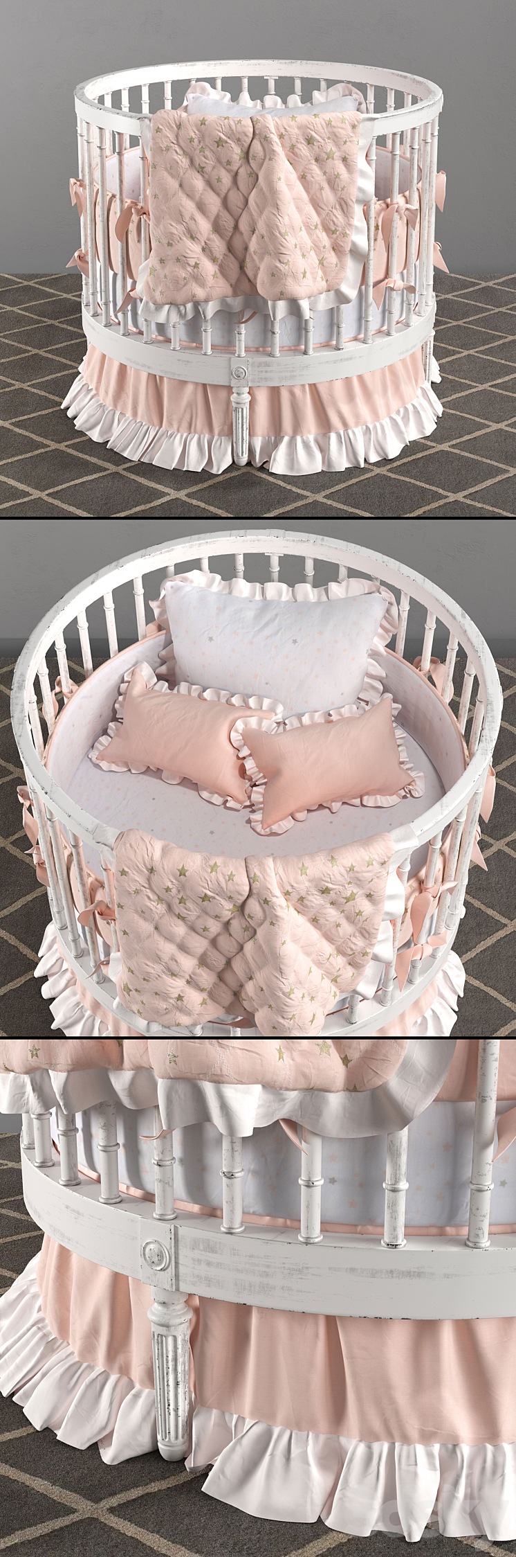 ELLERY ROUND CRIB 3DS Max - thumbnail 2