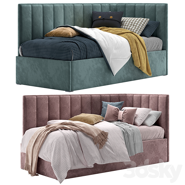 Eva Corner Bed 3DS Max Model - thumbnail 1