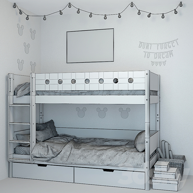 Flexa Bunk Bed 1 3DS Max Model - thumbnail 3