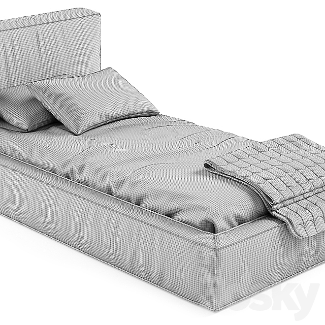 FLEXTEAM single bed 3DS Max Model - thumbnail 2