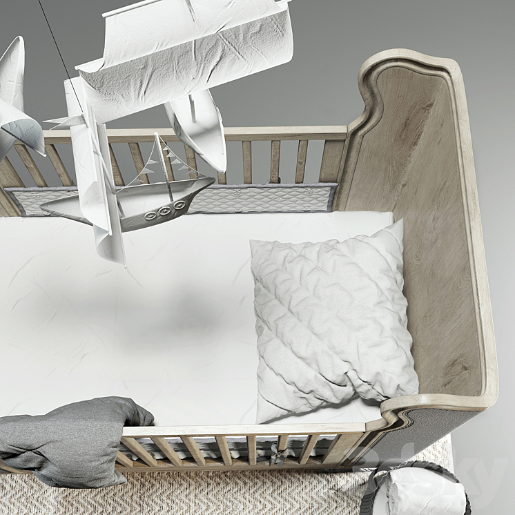 FRENCH UPHOLSTERED WING 3DS Max - thumbnail 2