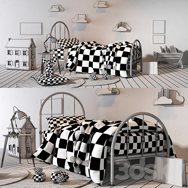 Girl bedroom set 01 3DSMax File - thumbnail 2