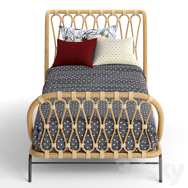 Great & Barrel_Rattan kids bed 3ds Max - thumbnail 2