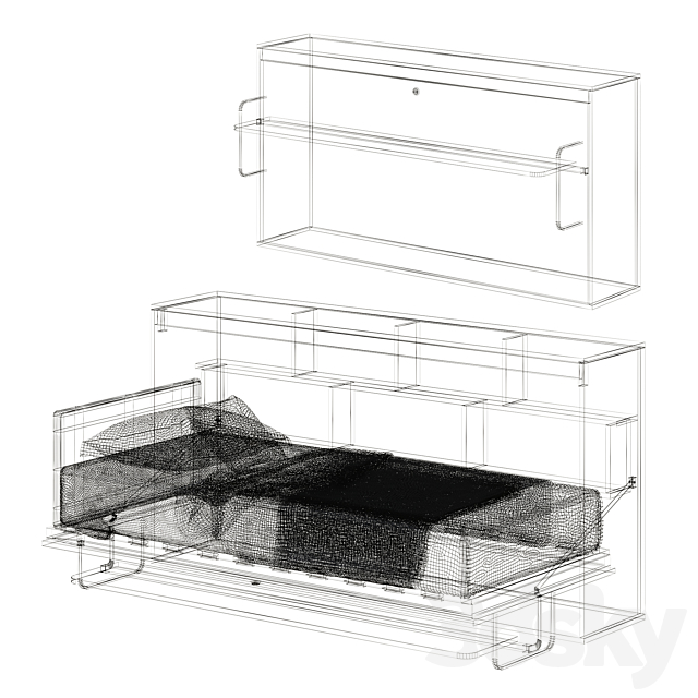 Guter Mobel – Transformer bed wardrobe with Standart table 3DS Max Model - thumbnail 5