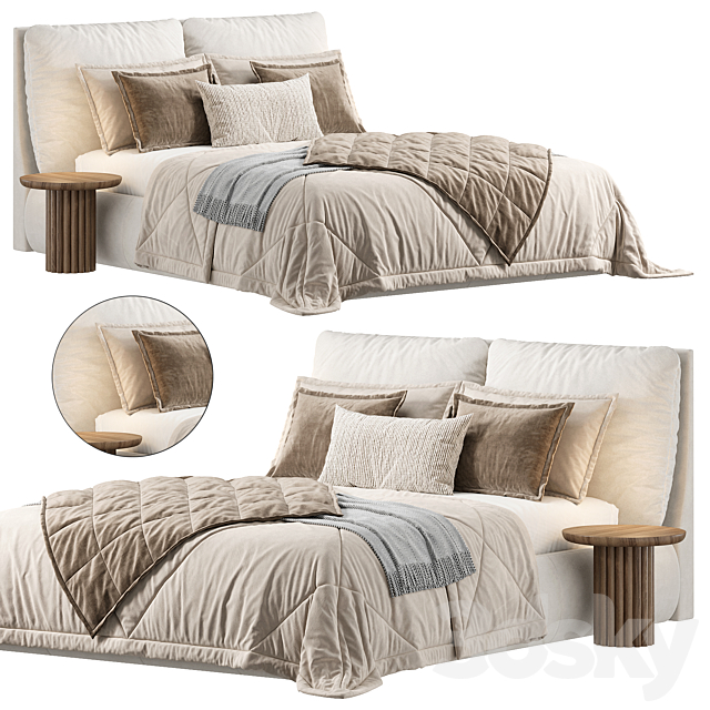 Hamina Pearl Full Bed 3ds Max - thumbnail 1