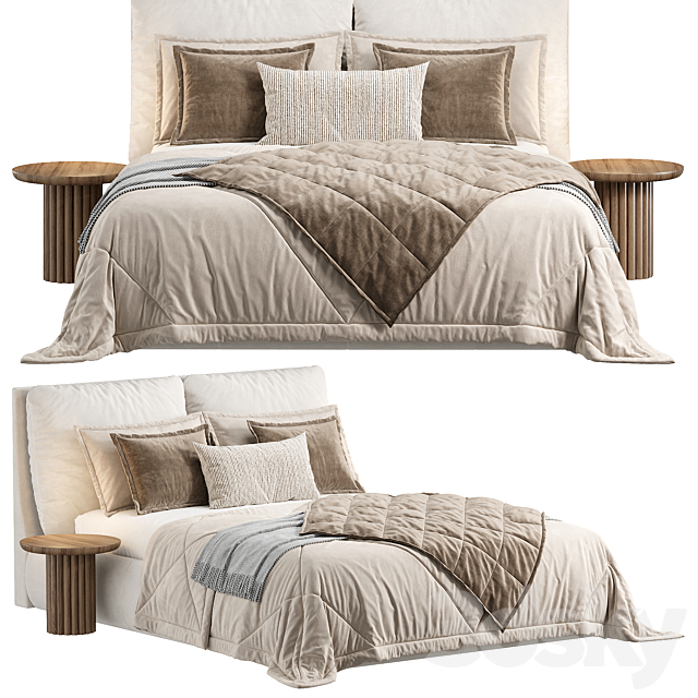 Hamina Pearl Full Bed 3ds Max - thumbnail 2