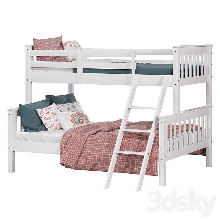 Hansel Triple Sleeper Bunk Bed 3DS Max Model - thumbnail 2