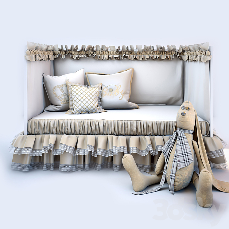 Hare baby bedding and bed IKEA 3DS Max - thumbnail 1