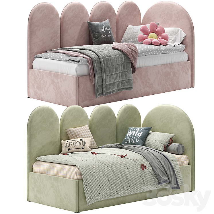 H&L Corner Bed 3DS Max Model - thumbnail 1