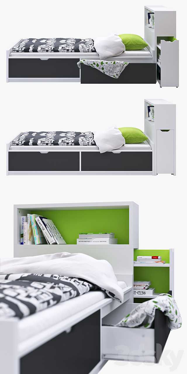 IKEA FLAXA (bed and headboard) 3DSMax File - thumbnail 2