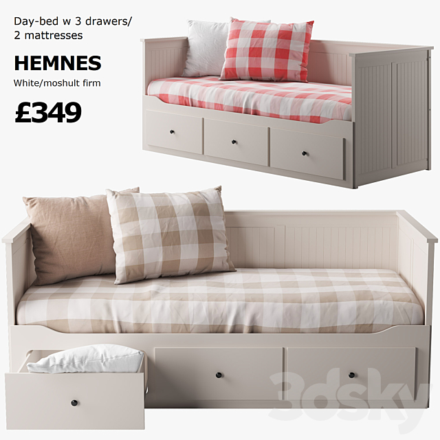 IKEA HEMNES bed_1 3DSMax File - thumbnail 1