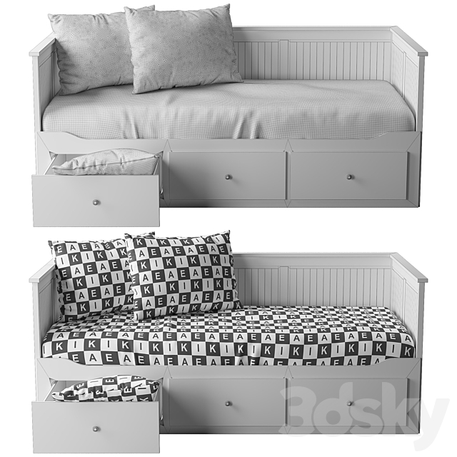 IKEA HEMNES bed_1 3DSMax File - thumbnail 3