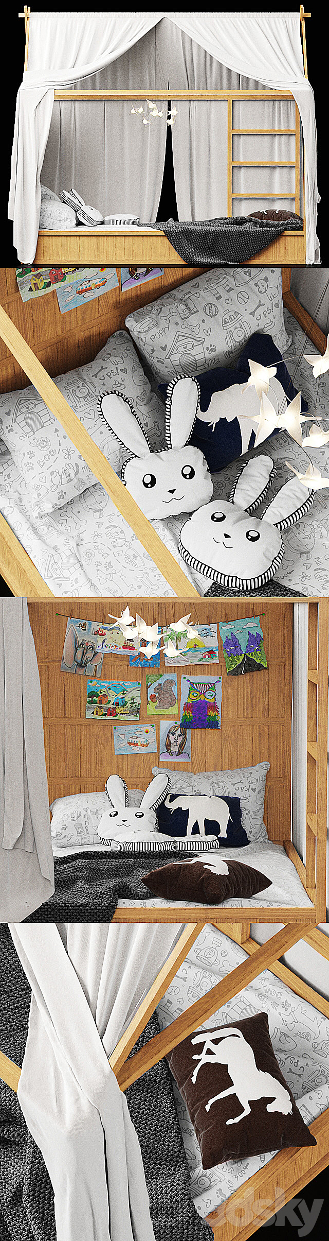 Ikea Kura Bed for kids 3DSMax File - thumbnail 2