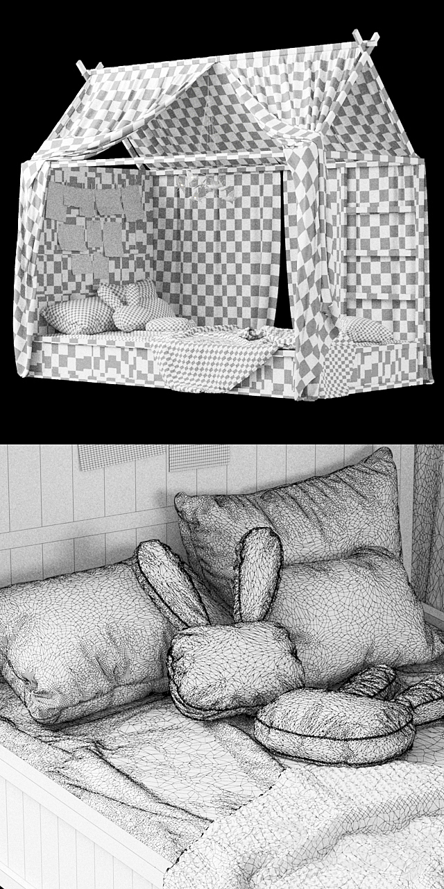 Ikea Kura Bed for kids 3DSMax File - thumbnail 3