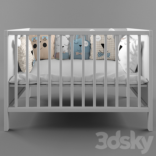 Ikea Sundvik baby bed 3DS Max Model - thumbnail 2