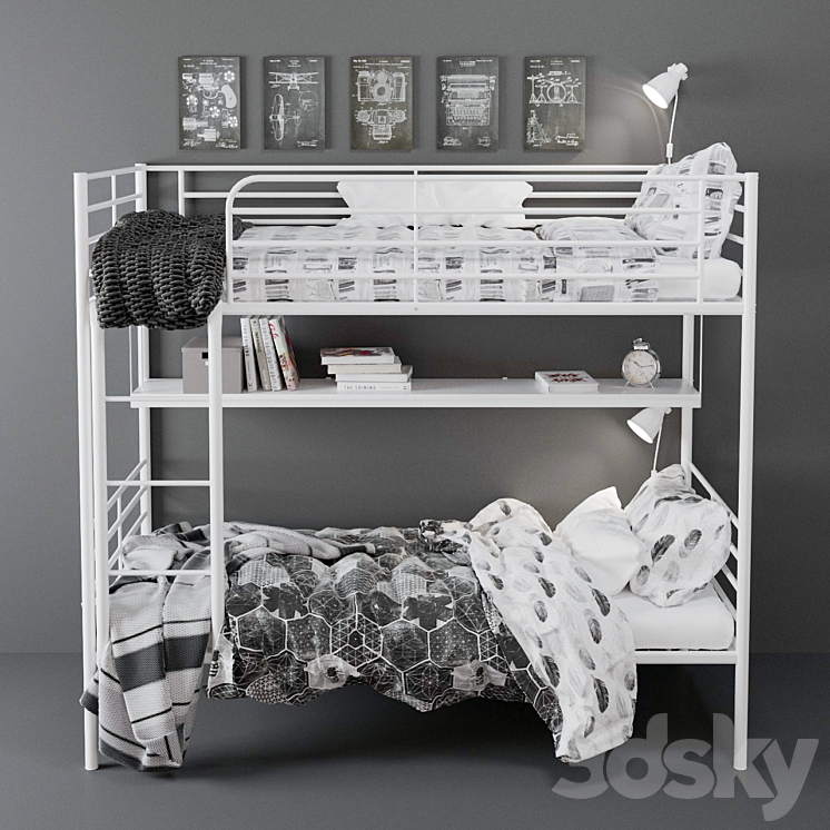 IvEA Svarta Bunk Bed 3DS Max - thumbnail 1