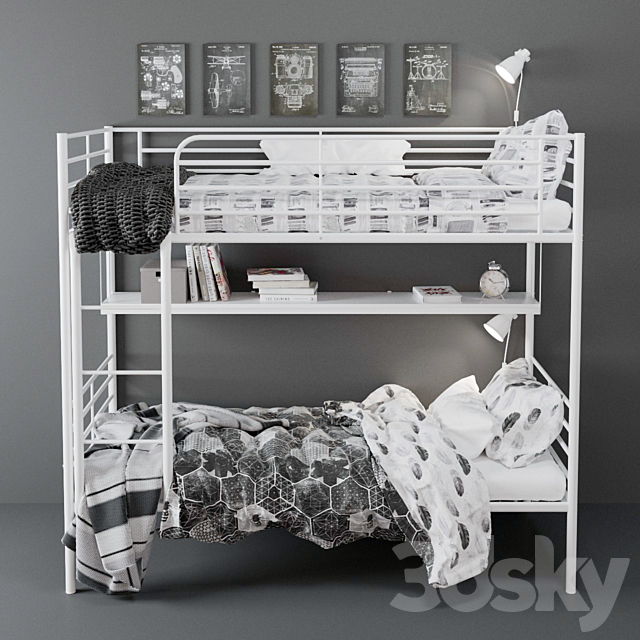 IvEA Svarta Bunk Bed 3DSMax File - thumbnail 1