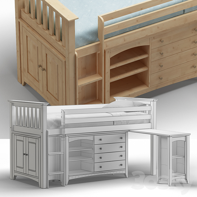 Julian Bowen Cameo Sleep Station Wood 3DS Max - thumbnail 2