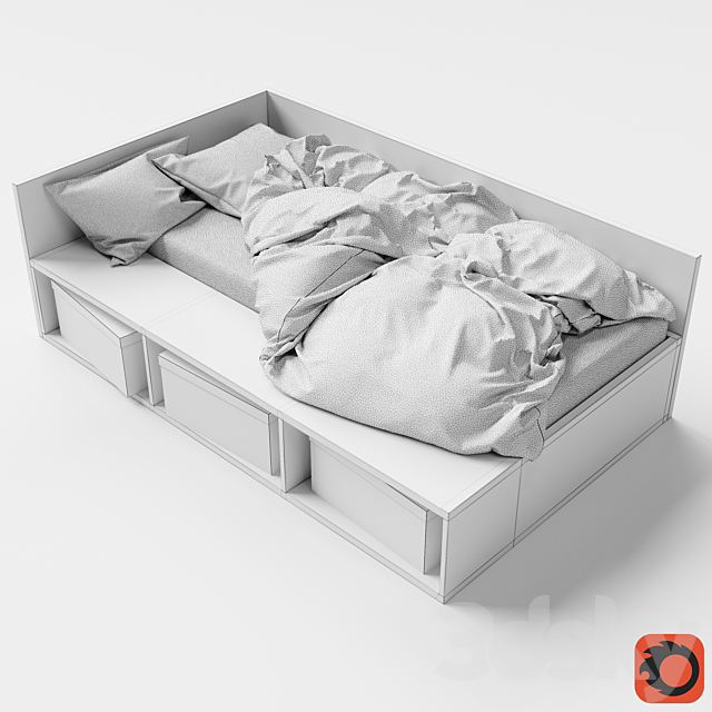 Kid Bed 3DS Max Model - thumbnail 3