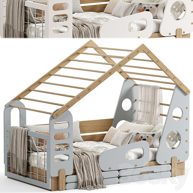 Kids Bed House sport By rozetka 3ds Max - thumbnail 3