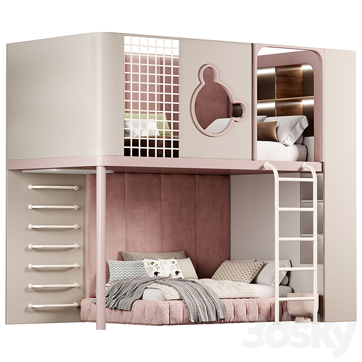 Kids bedroom 01 3DS Max Model - thumbnail 2