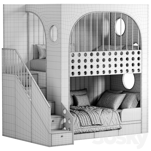 kids bedroom 12 3DS Max Model - thumbnail 6