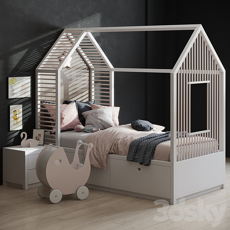 Kid's Bedroom set 3DS Max - thumbnail 1