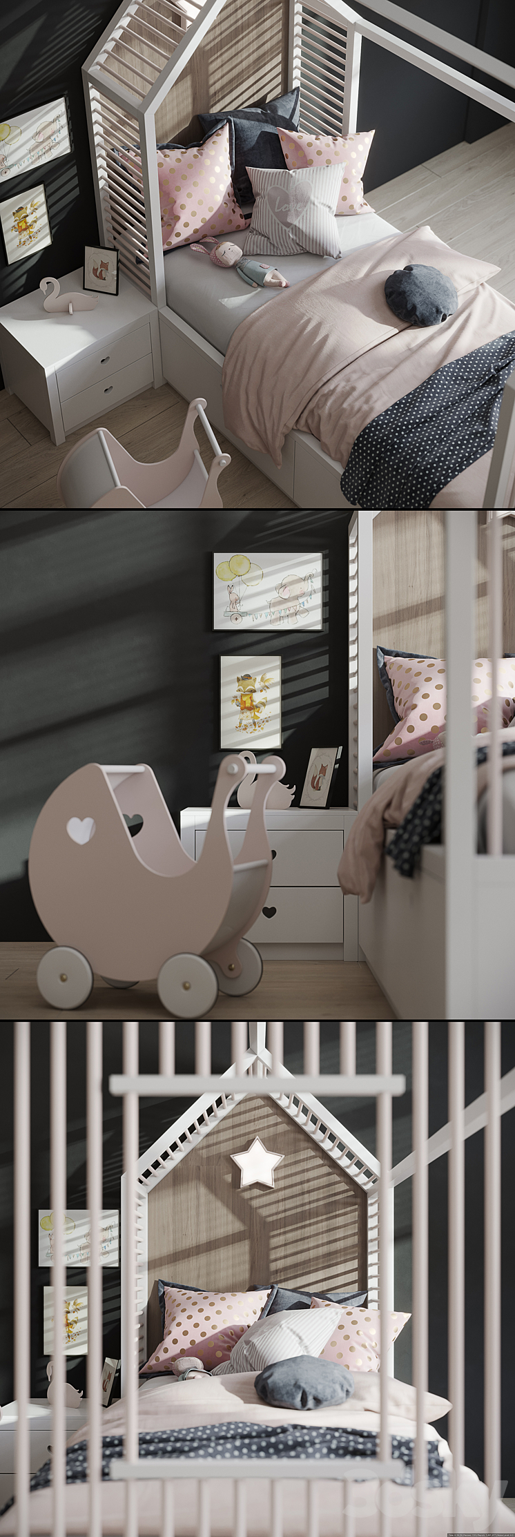 Kid's Bedroom set 3DS Max - thumbnail 2