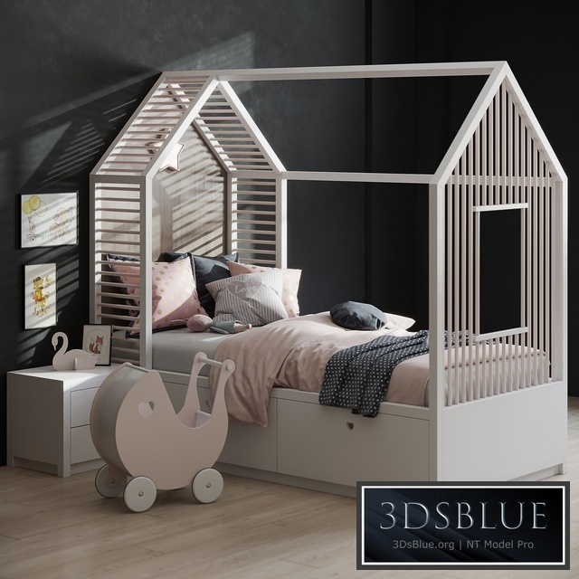 Kid's Bedroom set 3DS Max - thumbnail 3