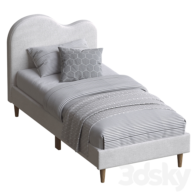 Kids Cloud Boucle Single Bed 3ds Max - thumbnail 3