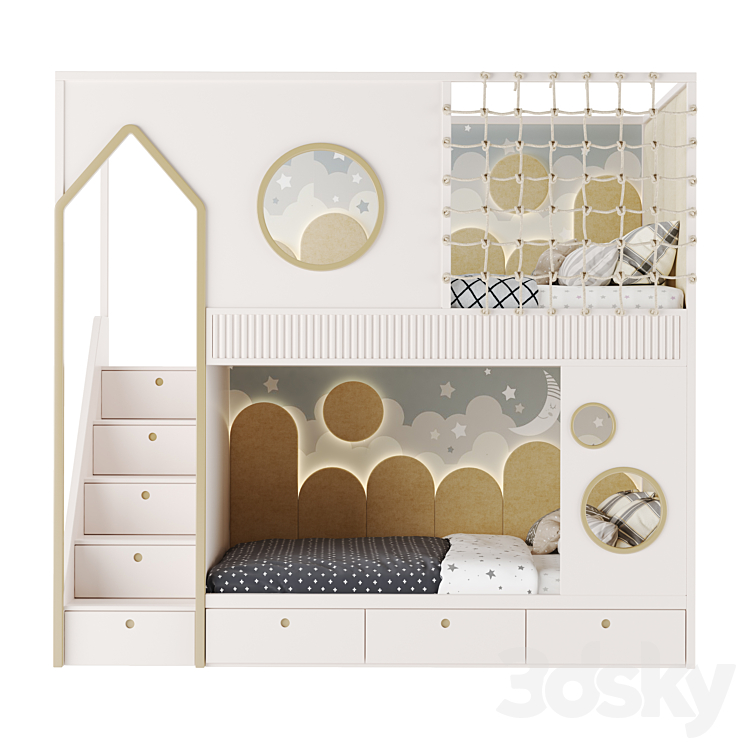 Kids Room Bed 03 3DS Max Model - thumbnail 1