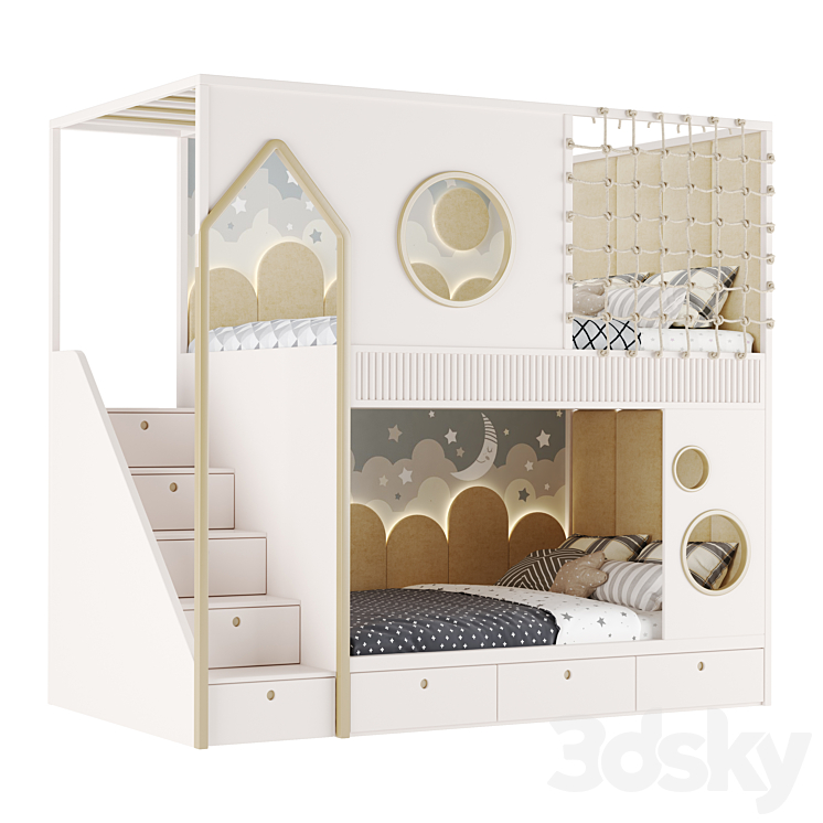 Kids Room Bed 03 3DS Max Model - thumbnail 2