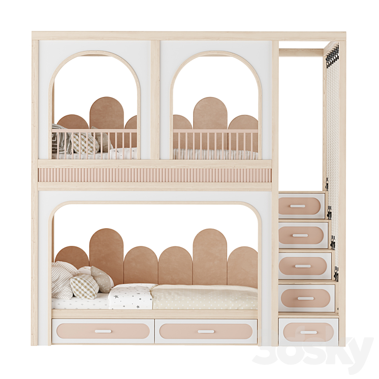 Kids Room Bed 04 3DS Max Model - thumbnail 3