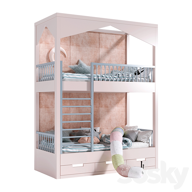 kids room bed – 2 3ds Max - thumbnail 2