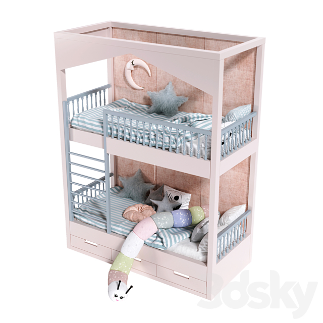 kids room bed – 2 3ds Max - thumbnail 3