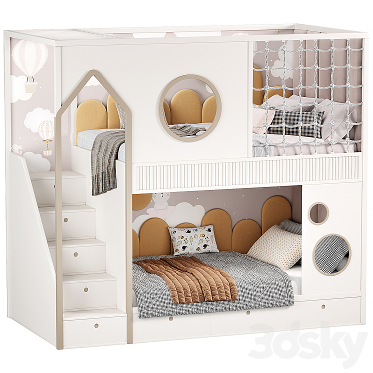 Kids Room Bed 3DS Max Model - thumbnail 1