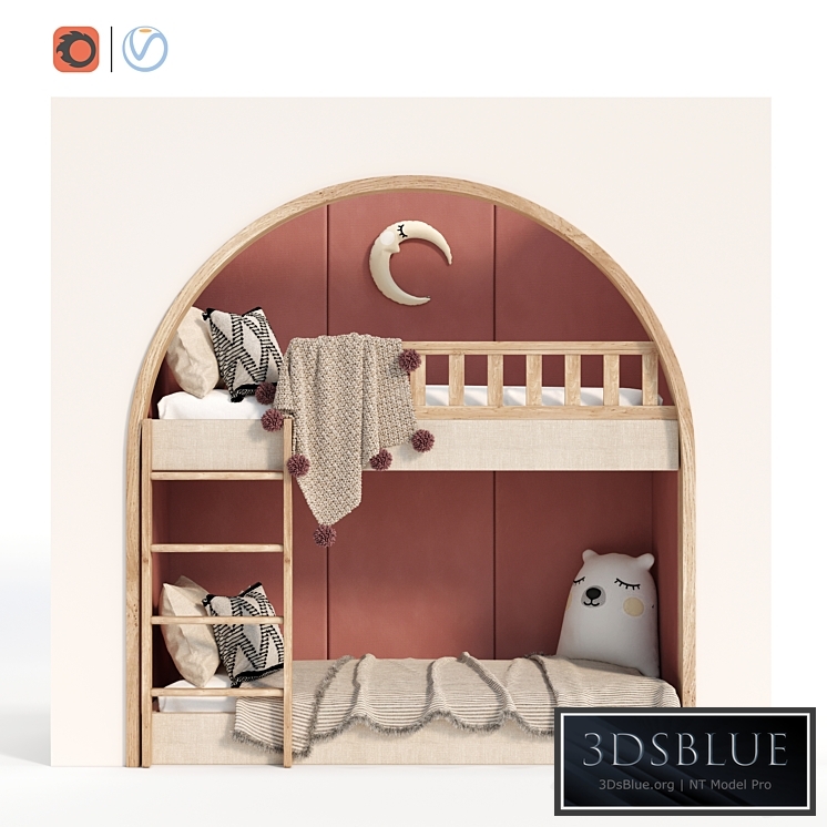 Kids Room Bed – 4 3DS Max - thumbnail 3