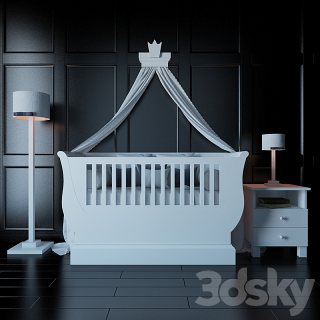 Krovat Anna Baby Room Baby Milk – 199 727-.94093 3DSMax File - thumbnail 1