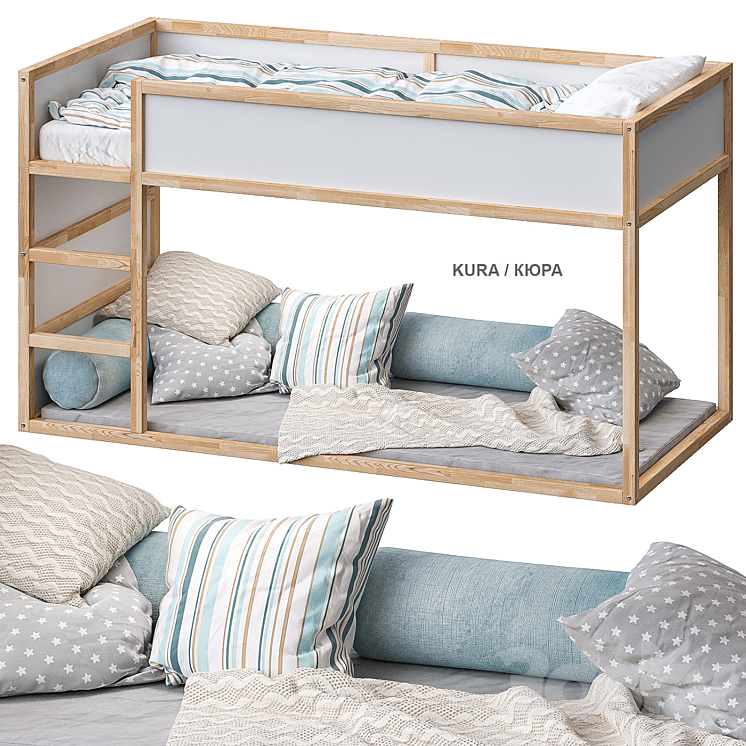 KURA KURA Double bed 2 IKEA 3DS Max Model - thumbnail 1