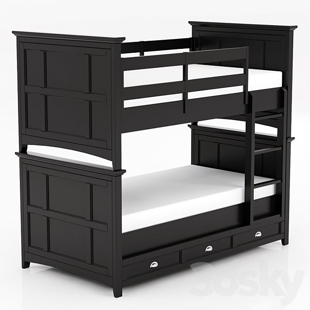 Magnussen Home Bennett Black Bunk Bed 3ds Max - thumbnail 1