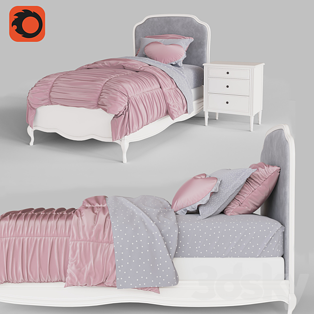 MARCELINE BED WITH LOW FOOTBOARD 3ds Max - thumbnail 1