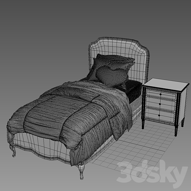 MARCELINE BED WITH LOW FOOTBOARD 3ds Max - thumbnail 2