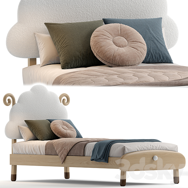 Marly Sheep King Single Bed 3DSMax File - thumbnail 1