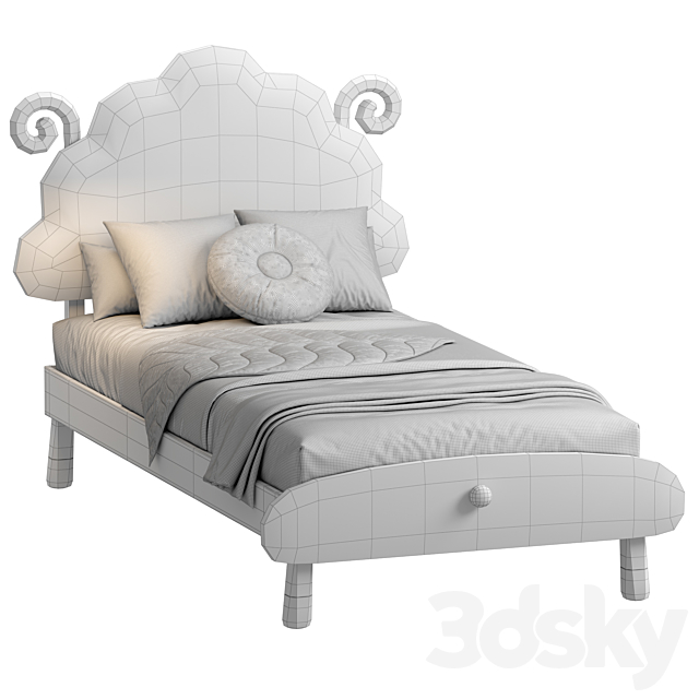 Marly Sheep King Single Bed 3DSMax File - thumbnail 6