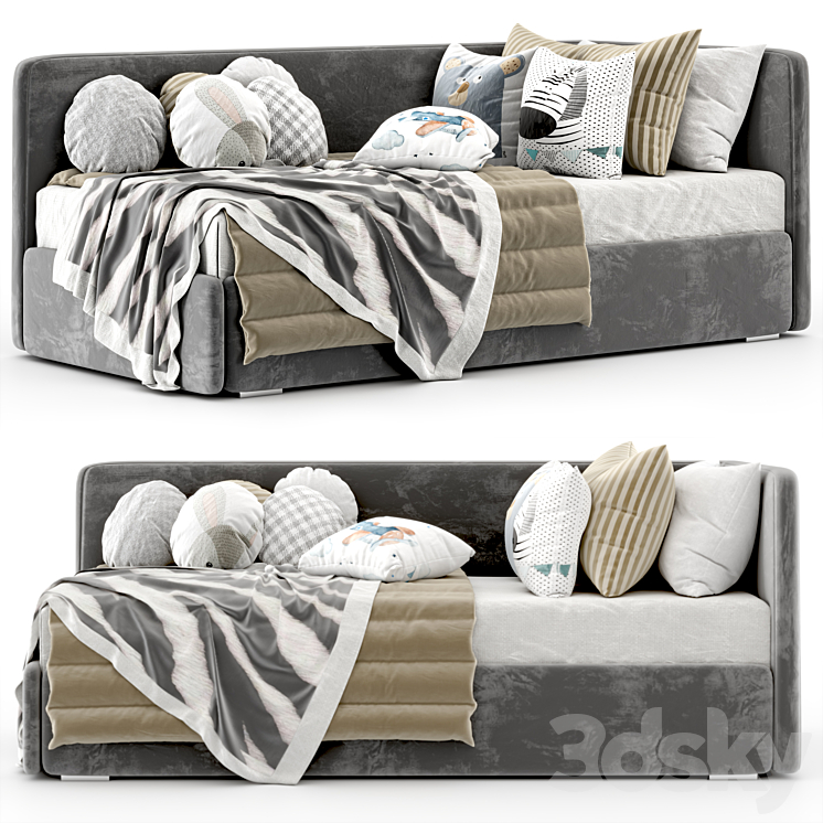 modern sofa bed1 3DS Max Model - thumbnail 2