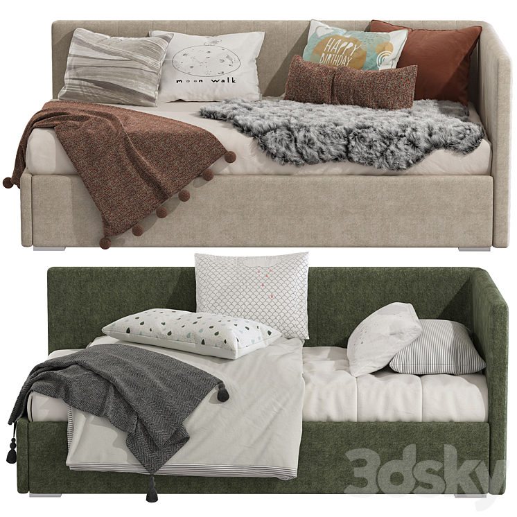 Modern style sofa bed 258 3DS Max Model - thumbnail 2