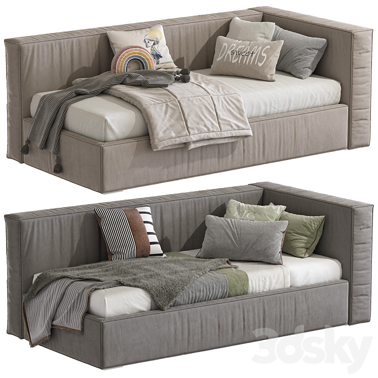 Modern style sofa bed 281 3DS Max Model - thumbnail 3