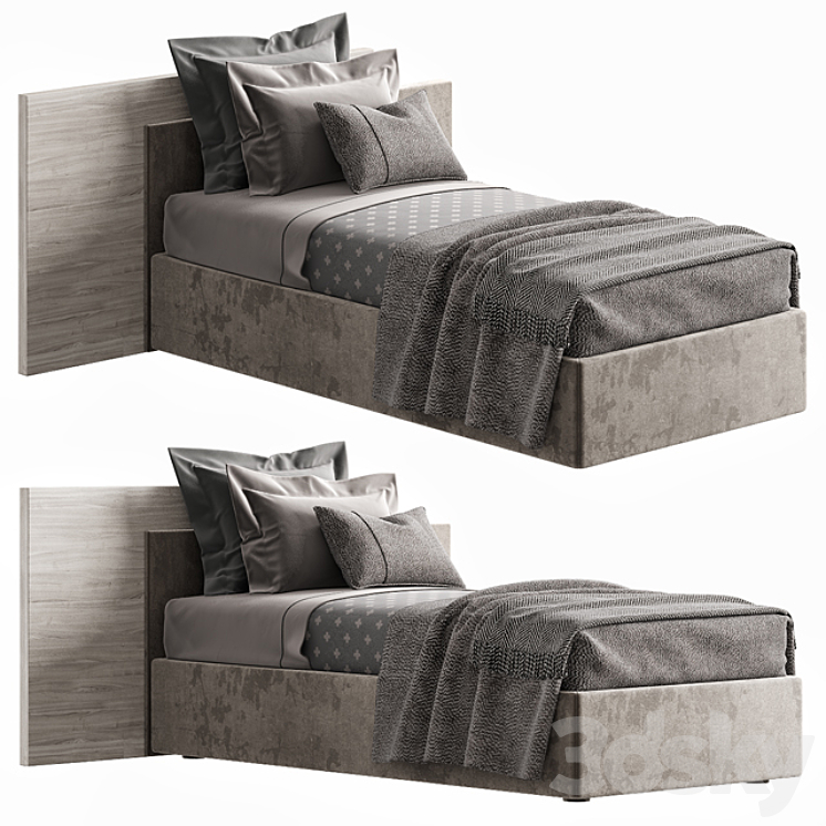 NOVAMOBILI TIME SINGLE BED 3DS Max - thumbnail 1