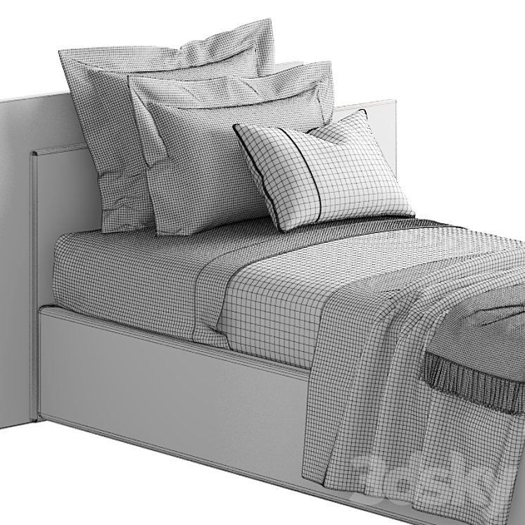 NOVAMOBILI TIME SINGLE BED 3DS Max - thumbnail 2